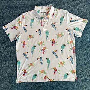 * SOLD* Chubbies Multicolor Parrot Print Polo Shirt